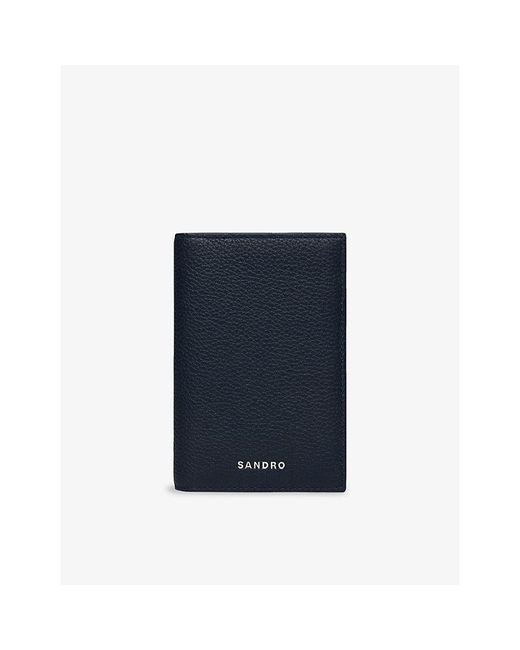 Sandro Blue Grained Leather Card Holder