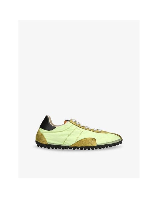 Maison Margiela Green Sprinters Canvas And Suede Low-Top Trainers