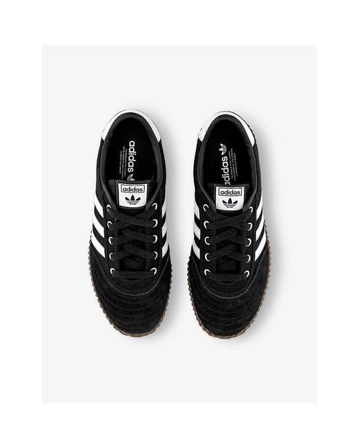 Adidas Black Volley Plimsole Canvas And Suede Low-Top Trainers for men