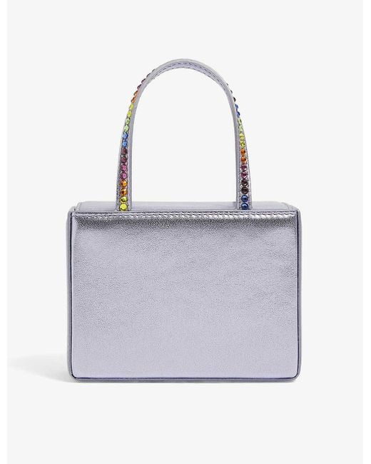 AMINA MUADDI Purple Gilda Super-mini Metallic Leather Top Handle Bag