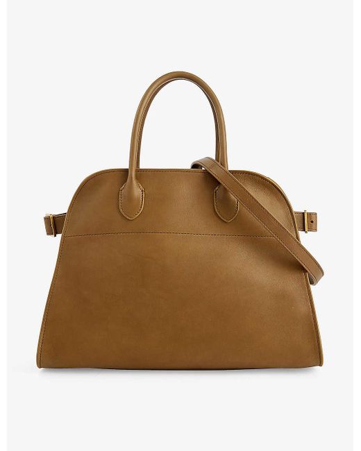 The Row Brown Soft Margaux 12 Leather Tote Bag