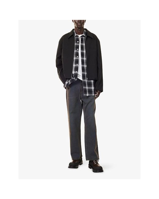 Our Legacy Black Collared Zip-Up Wool Jacket for men
