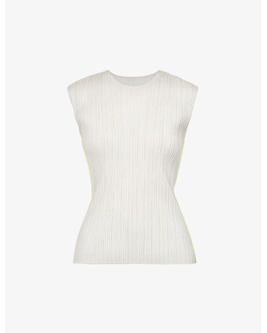 Pleats Please Issey Miyake Gray Sway Pleated Knitted Top