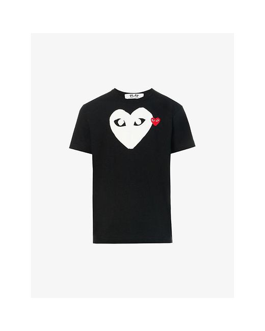 COMME DES GARÇONS PLAY Black Heart-Logo Cotton-Jersey T-Shirt for men