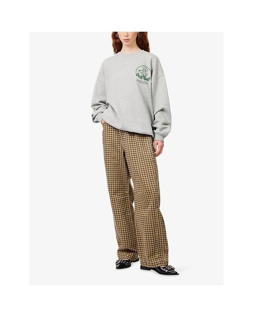 Damson Madder White Deli Dog Cotton-Jersey Sweatshirt