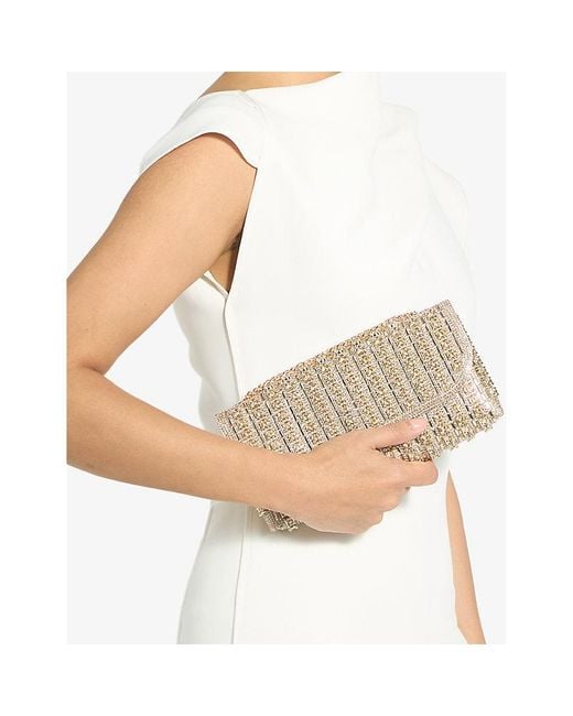 Dune Natural Elabourate Crystal-Embellished Clutch Bag