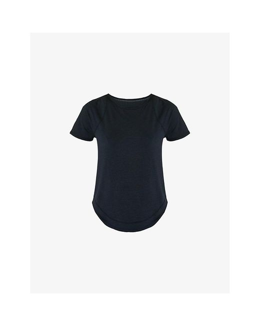 Sweaty Betty Blue Breathe Easy Running Short-Sleeve Stretch-Woven T-Shirt