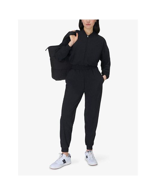 Sweaty Betty Blue Explorer Relaxed-Fit Stretch-Woven Jumpsuit