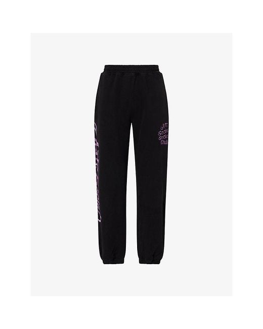 ANTI SOCIAL SOCIAL CLUB Black Airbrushed Cotton-Jersey Jogging Bottoms for men