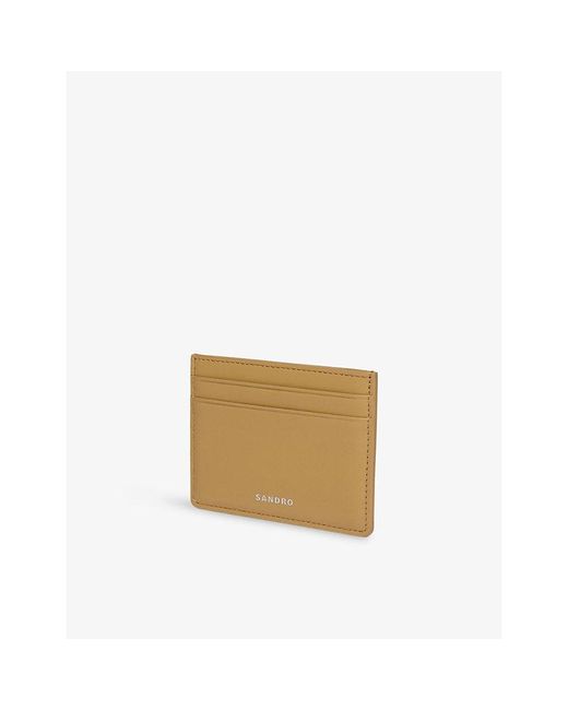 Sandro Natural Logo-Embossed Leather Cardholder for men