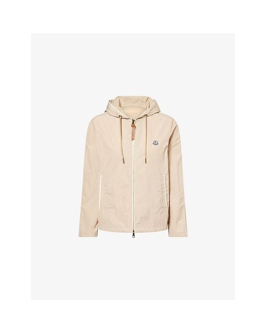 Moncler Natural Sarracenia Hooded Tech-Woven Jacket