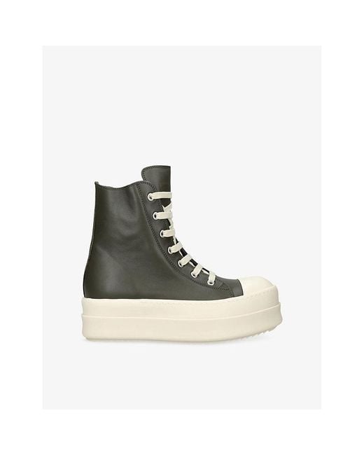 Rick Owens Black Ramone Bumper High Leather Trainers