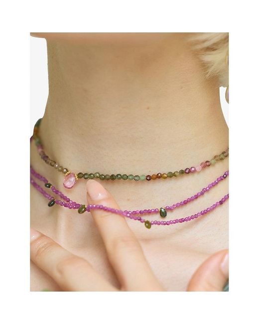 La Maison Du Couturier Metallic Amadeus Ines 18Ct Vermeil And Tourmaine Necklace
