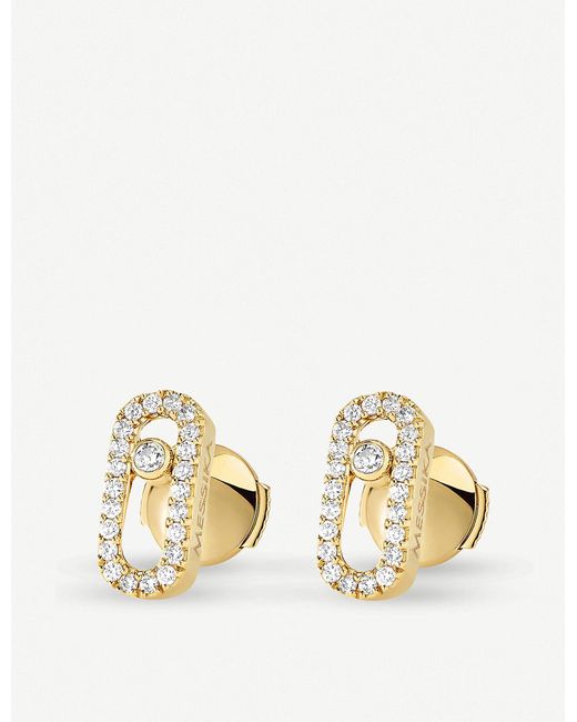 Messika Move Uno 18ct Yellow-gold And Diamond-set Stud Earrings