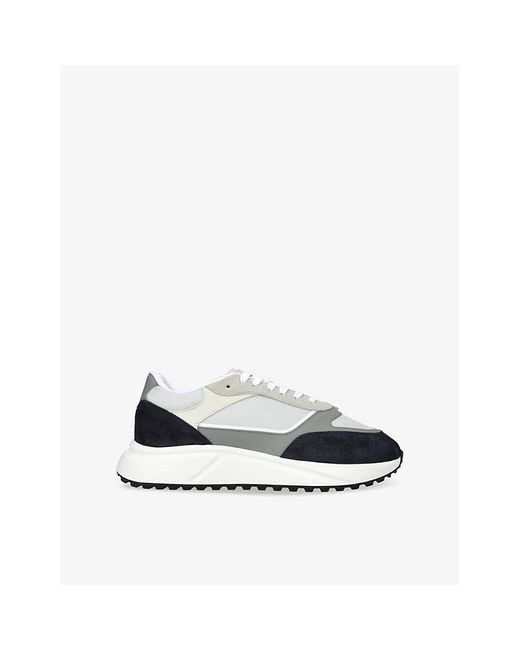 Arne White Technical Runner Leather Suede And Mesh Trainers for men