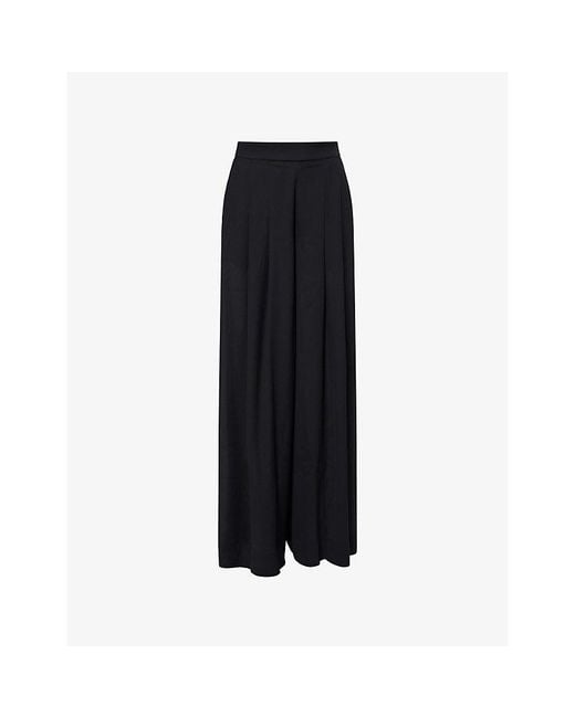 PAIGE Black Cecil Wide-Leg Woven Trousers