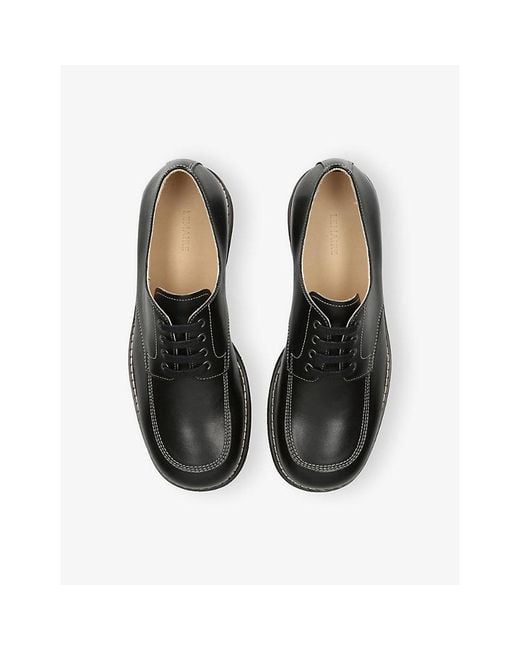 Lemaire Black Stitch Leather Derby Shoes for men