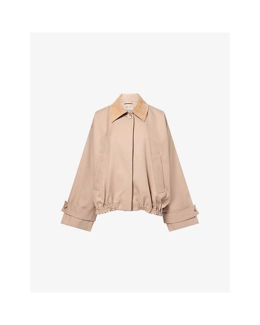 RÓHE Frames Natural Suede-Collar Cotton Blouson Jacket