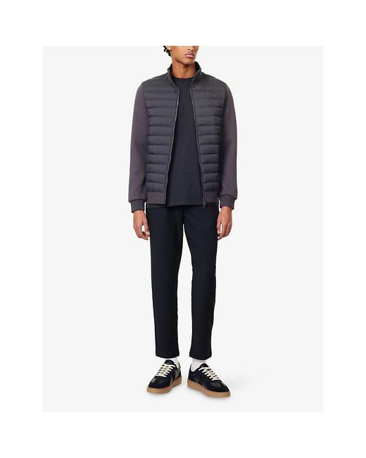 Arne Blue Hybrid Tech Quilted Woven Jacket for men