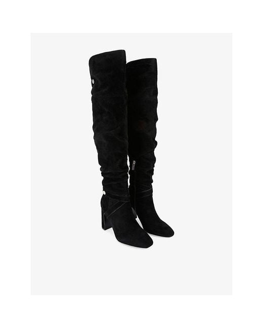 Carvela Kurt Geiger Black Jackpot Slouch Suede Over-The-Knee Boots