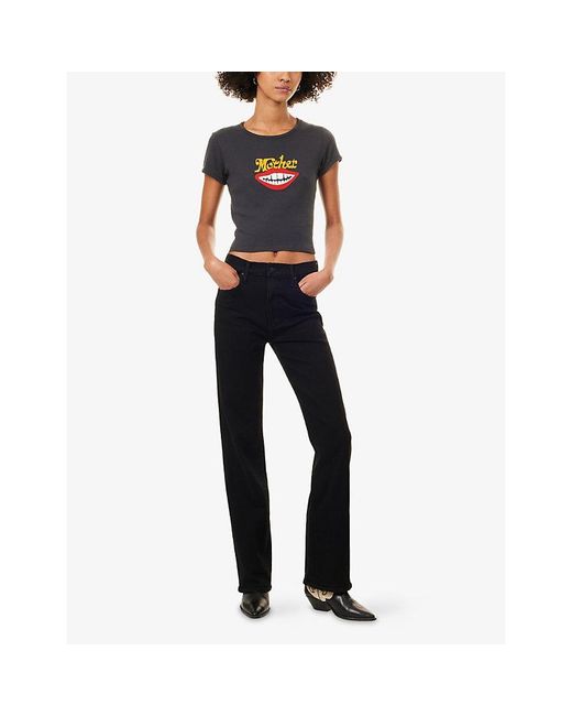 Mother Blue The Itty Bitty Ringer Cotton T-Shirt