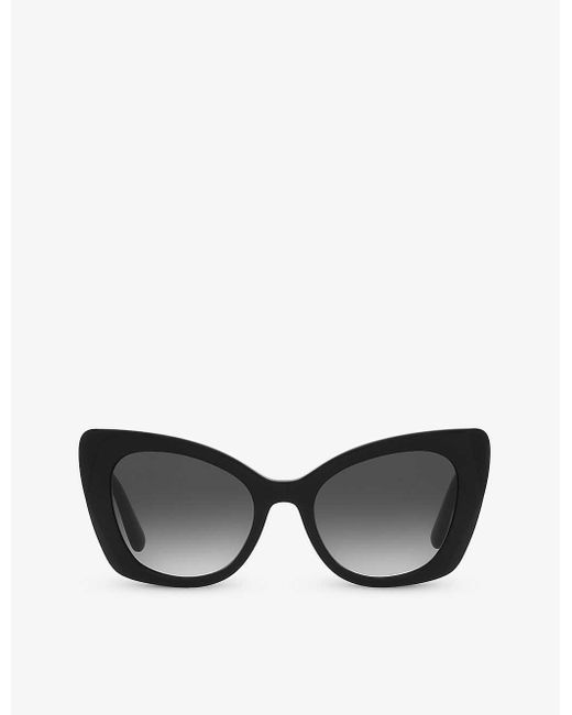 Dolce & Gabbana Black Dg4405 Butterfly-frame Acetate Sunglasses