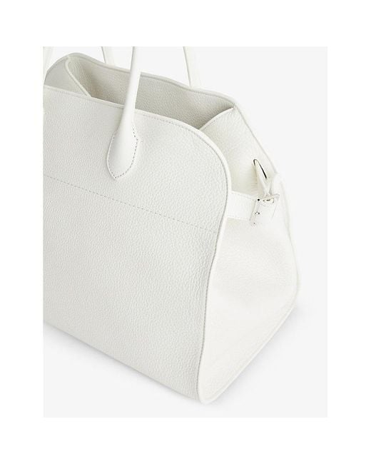 The Row Margaux Tophandle Leather Bag in White Lyst