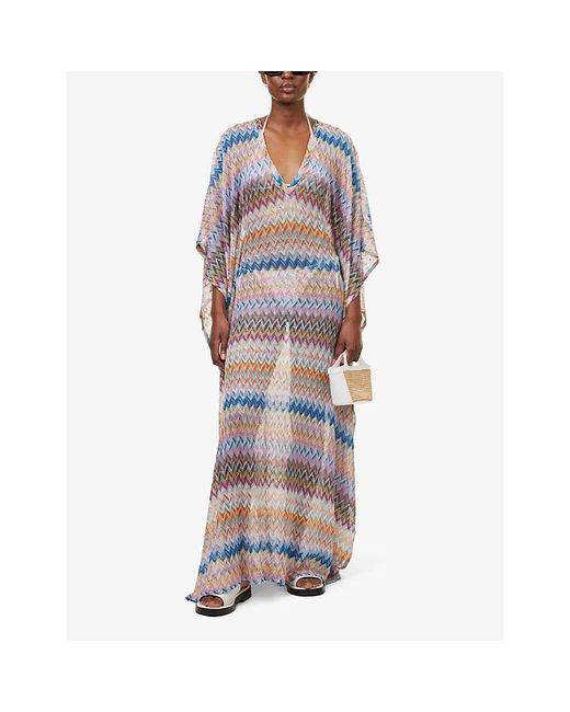 Missoni Multicolor W/space-dyed Abstract-pattern Relaxed-fit Knitted Kaftan