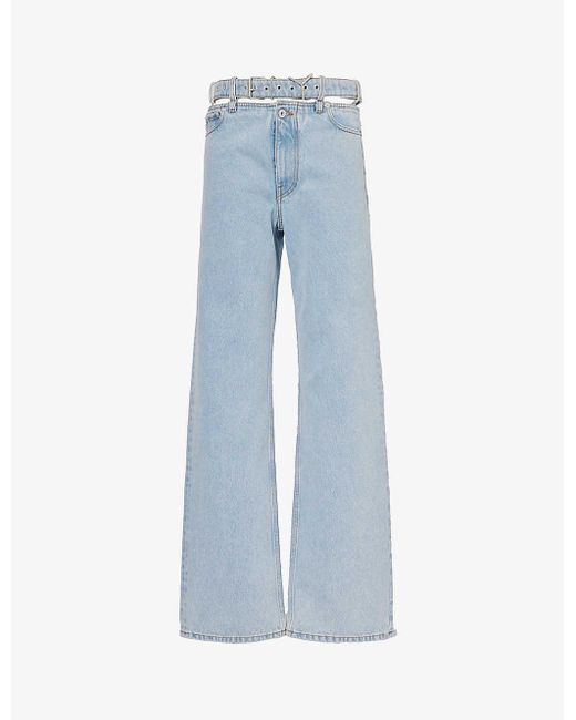 Y. Project Blue Evergreen -waist Wide-leg Organic-denim Jeans