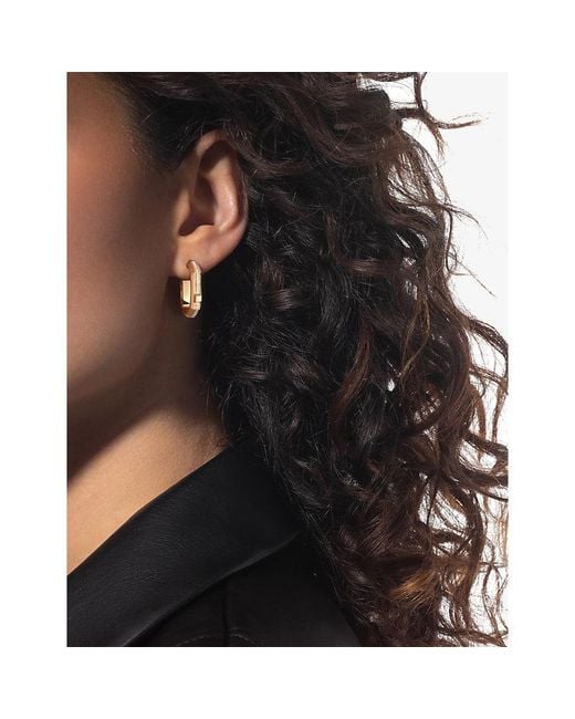 Messika Metallic Moderniste Single Pavé 18Ct And 0.10Ct Diamond Hoop Earring