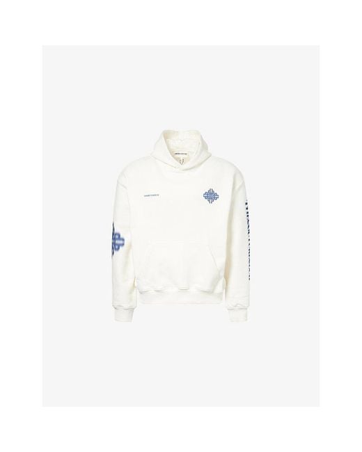 The Couture Club White Motion Blurred-Emblem Cotton-Jersey Hoodie for men