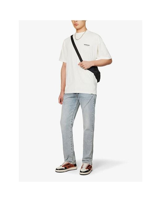 Represent White Flat Owners' Club Logo-Print Cotton-Jersey T-Shirt for men