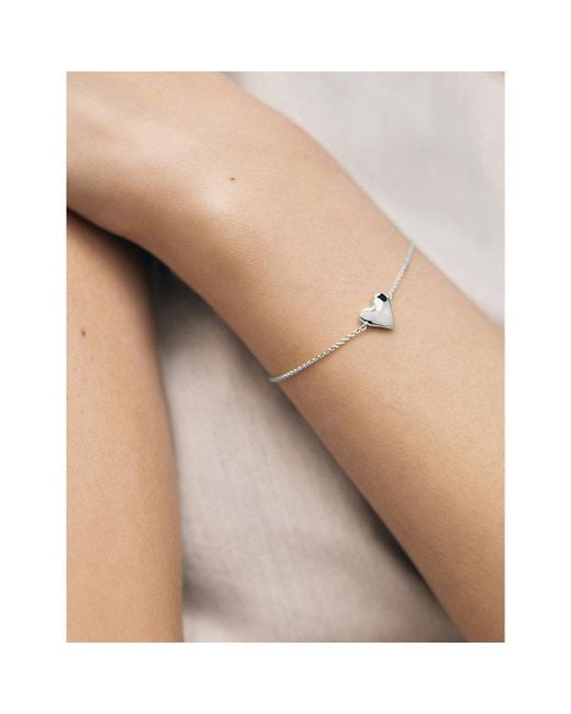 Monica Vinader Metallic Heart-Charm Sterling- Bracelet