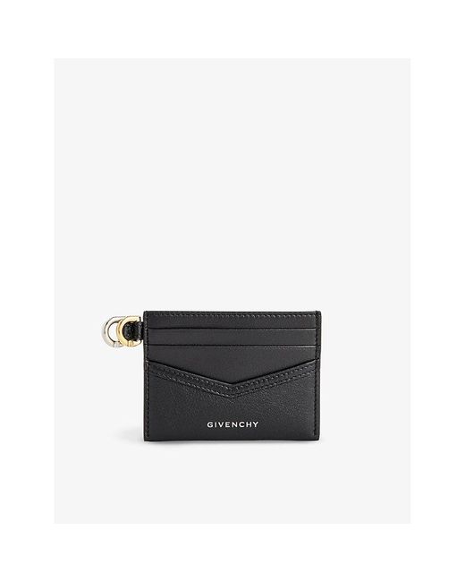 Givenchy Black Voyou Brand-print Leather Card Holder
