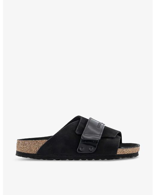 Birkenstock Black Kyoto Adjustable-strap Leather Sandals
