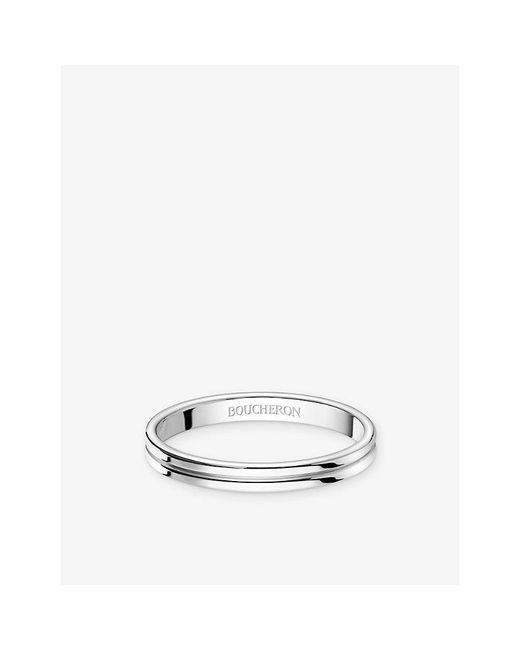 Boucheron White Godron Small Platinum Wedding Band