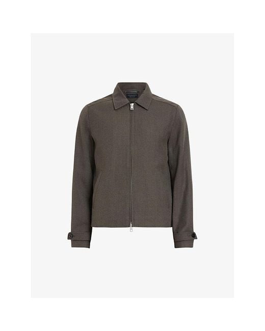AllSaints Gray Howl Button-cuff Cotton And Wool Jacket for men