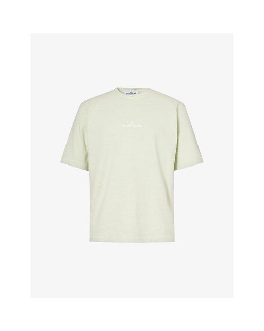 Stone Island White Tinto Terra Brand-print Cotton-jersey T-shirt for men