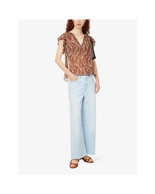 PAIGE Pink Cornelia Printed Silk Top