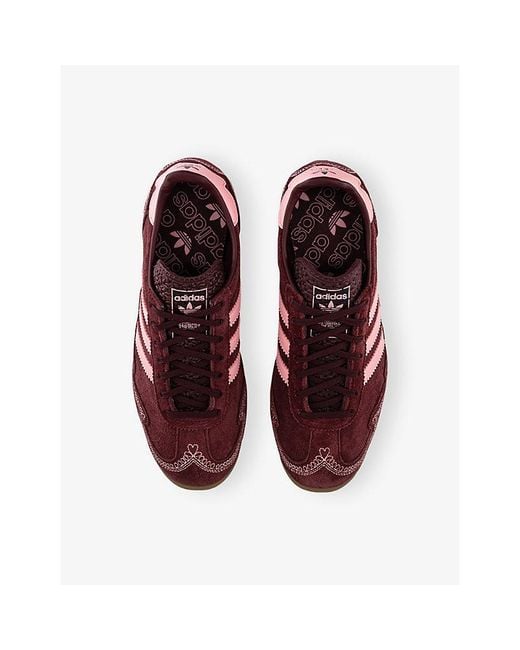 Adidas Red Sl72 Suede Trainers