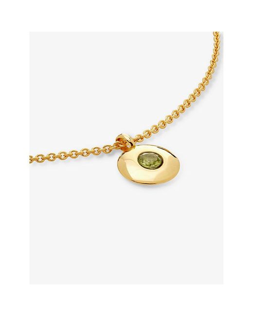 Monica Vinader Natural August Birthstone 18ct Gold Vermeil And Peridot Necklace