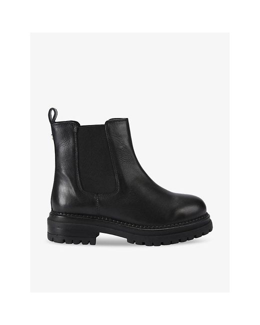 Carvela Kurt Geiger Headline Flat Leather Chelsea Boots in Black Lyst UK