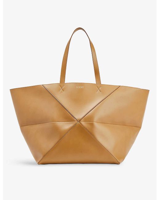 Loewe Natural Puzzle Fold Large Leather Tote Bag for men
