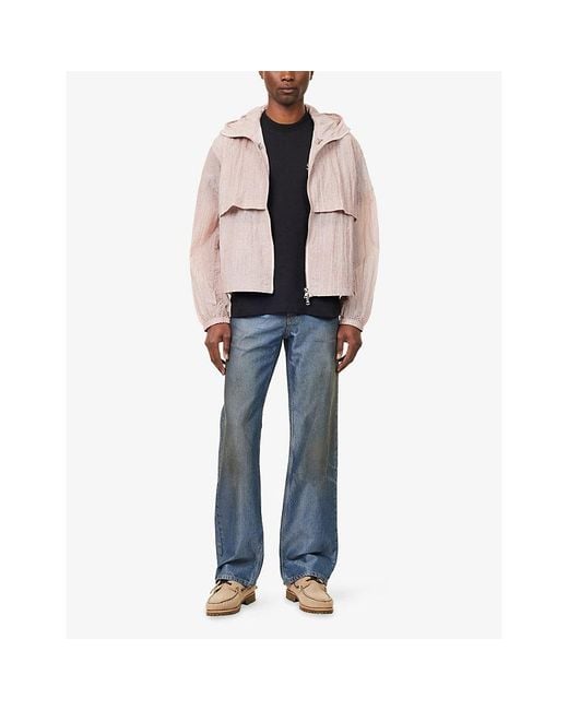 Summit Pink Cold Wash Hooded Woven Jacket for men