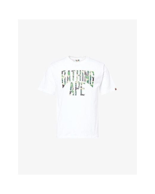 A Bathing Ape White Abc Camo Nyc Logo Cotton-Jersey T-Shirt for men