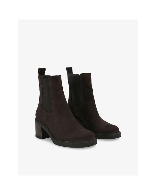 Carvela Kurt Geiger Black Chiara Block-Heel Suede Ankle Boots