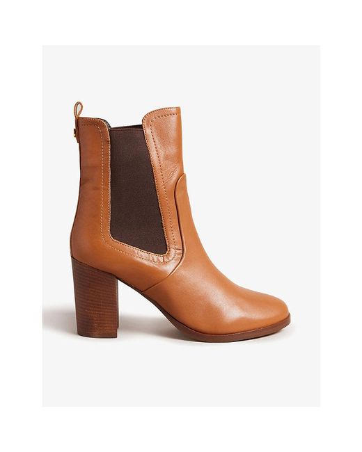 Ted Baker Daphina Heeled Leather Chelsea Boots in Brown | Lyst