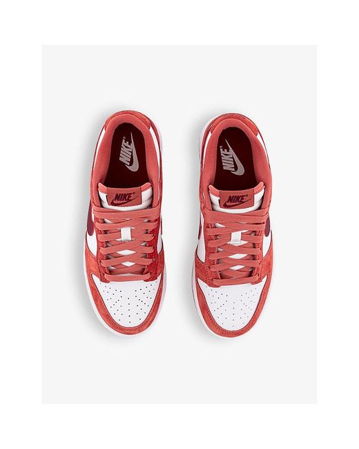 Nike Red Dunk Low Panelled Leather Low-top Trainers