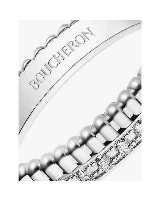 Boucheron White Quatre Radiant Edition 18Ct- And 0.24Ct Diamond Wedding Band for men
