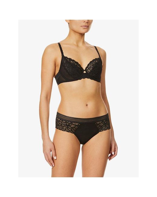 Wacoal Black Raffiné Underwired Stretch-Lace Bra